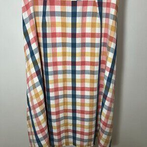 LOFT Plaid Midi Skirt Size 10 Multicolor Lightweight Summer Skirt